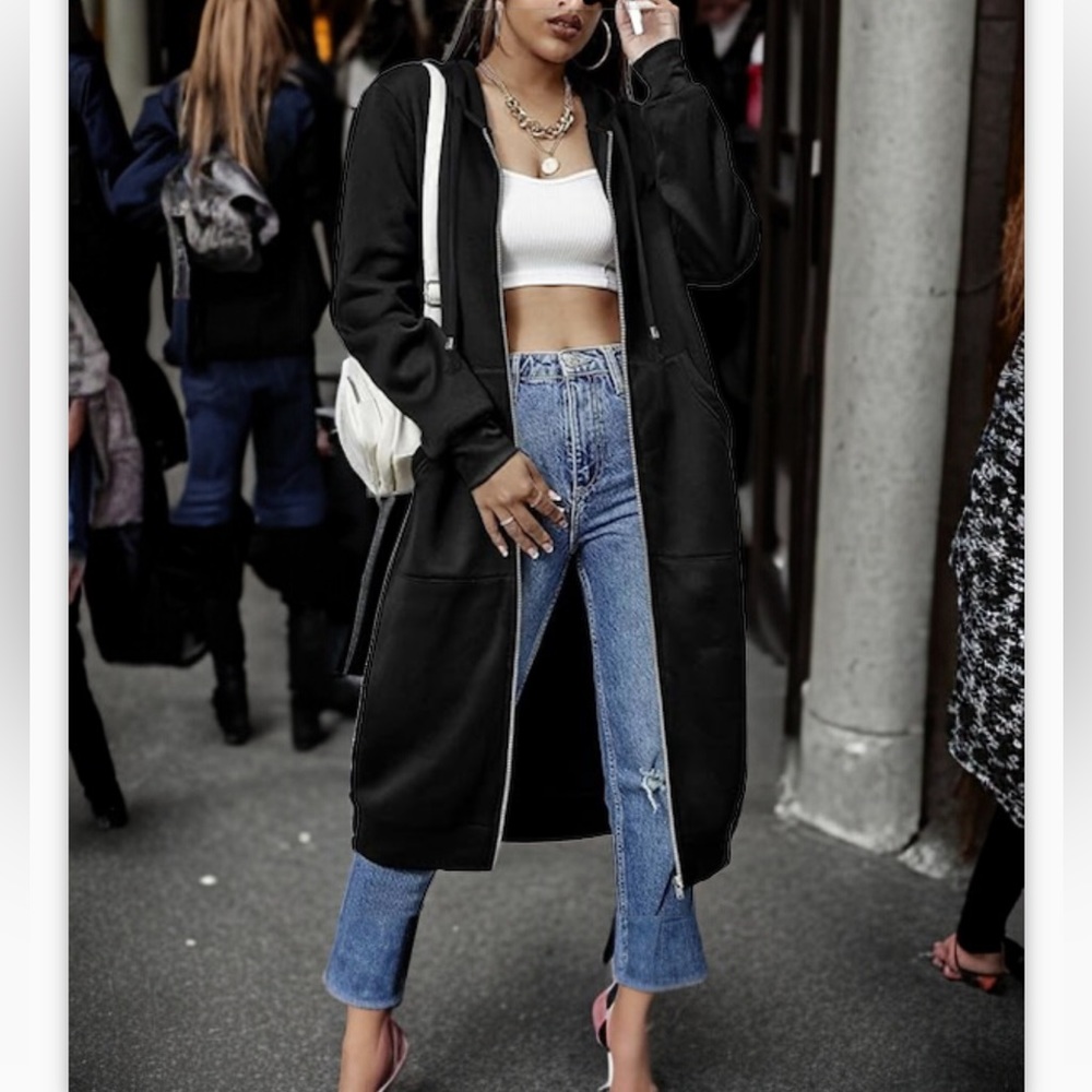 Fashion Nov Long Hooded Sweater - Picture 1 of 6